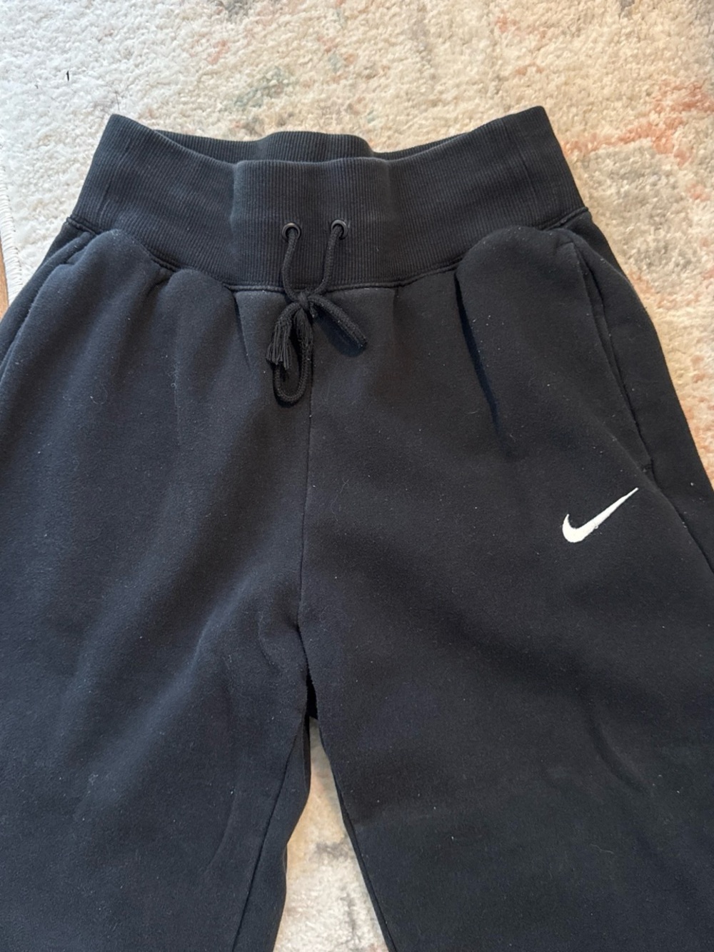 Nike Black Youth Sweatpants with White Swoosh